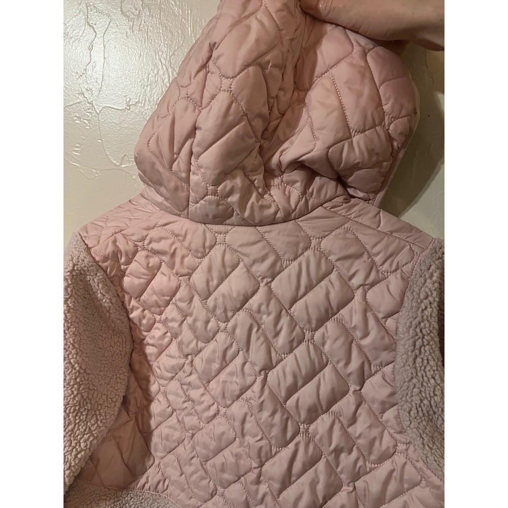 Columbia Pink Quilted Sherpa Fleece Hooded Pullover Jacket Size S - Picture 5 of 9
